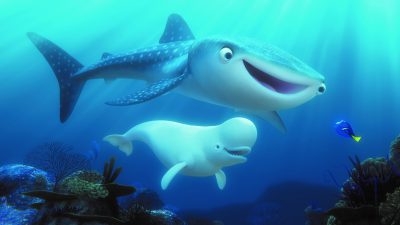 "Finding Dory" introduces new characters to the big screen, including a whale shark named Destiny who's nearsighted, and a beluga whale named Bailey who thinks his biological sonar skills are on the fritz. Featuring Kaitlin Olson as the voice of Destiny and Ty Burrell as the voice of Bailey, "Finding Dory" opens on June 17, 2016. ©2016 Disney•Pixar. All Rights Reserved.