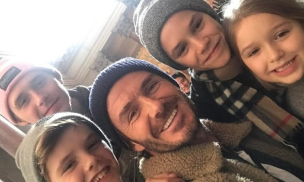 David Beckham olvida sus problemas junto a sus hijos